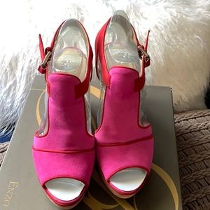 Enzo Angiolini 4” Cork Heel Wedges